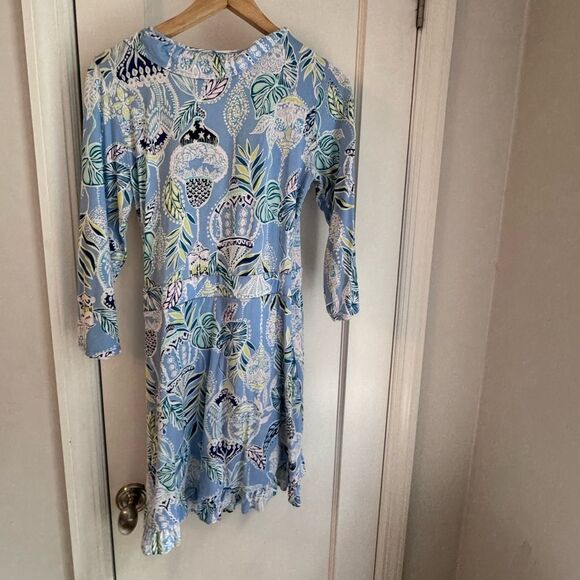 Lilly Pulitzer Blue Romper - looks like a dress, but hidden shorts! - Picture 4 of 5